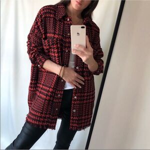 HYFVE Red and Black Tweed Jacket